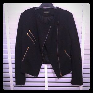 🔥TEXTURED KNIT MOTO JACKET GOLD ZIPPERS 🔥